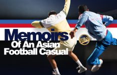 Memoirs_2021-FEATURE Promotional artwork for Memoirs of an Asian Football Casual featuring characters Riaz and Suf jumping in the air.
